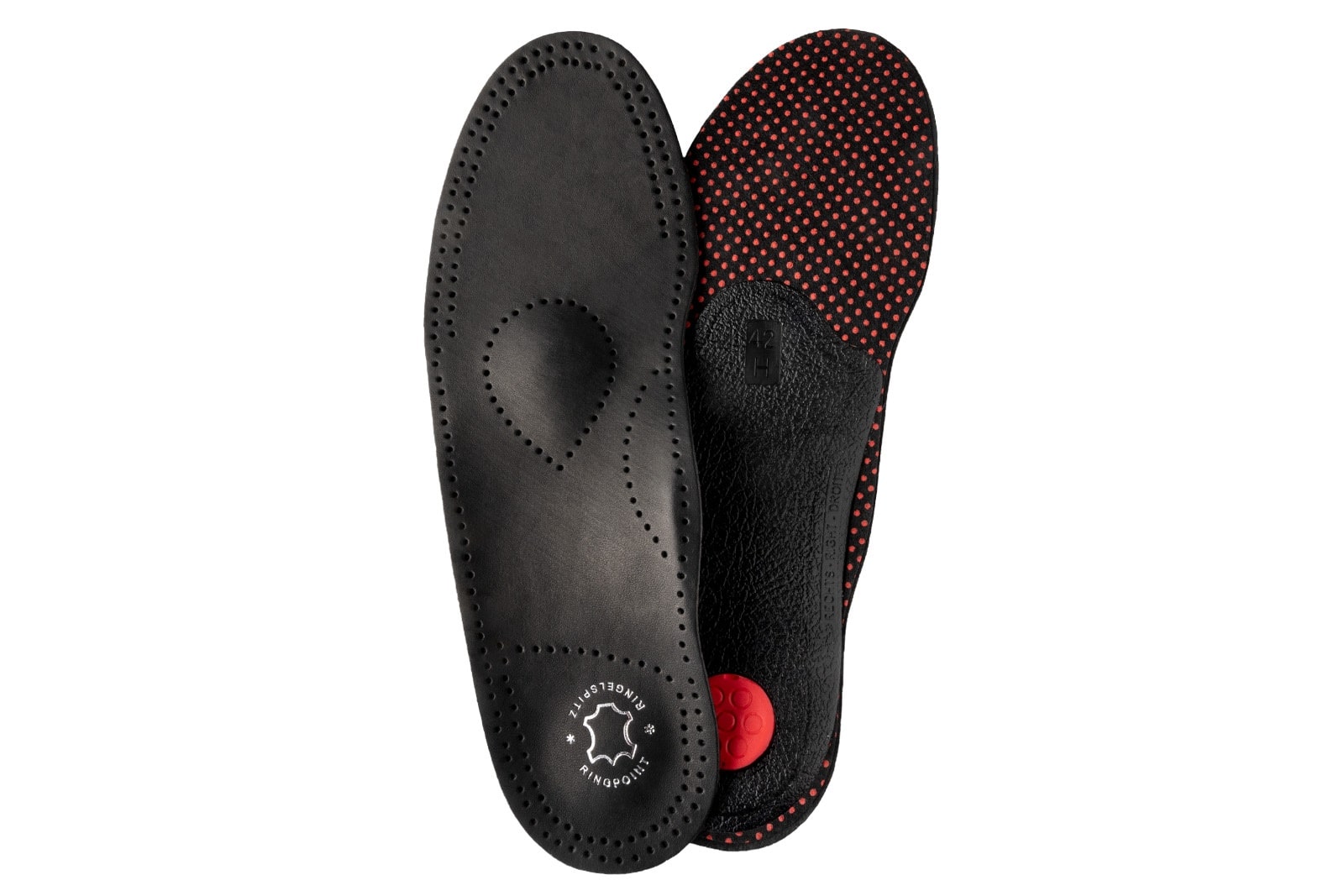 Schwarzes Leder Komfort Fußbett