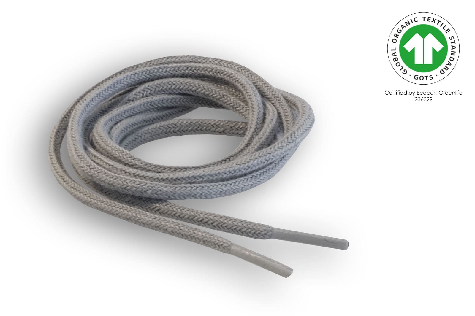 GOTS-zertifizierter runder Bio-Schnürsenkel – dünn & abbaubar