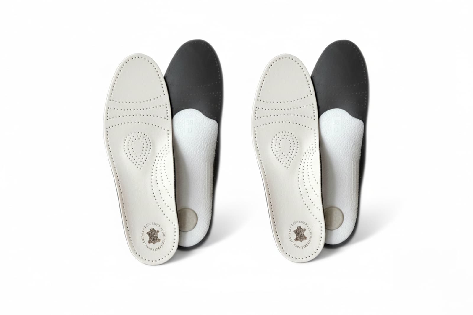 Elegantes Lederfußbett – Feuchtigkeit bindend; 2er Set