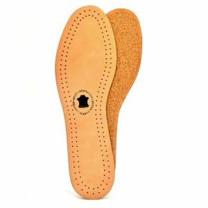 Leder-Kork-Einlegesohle aus natürlichen Materialien, atmungsaktiv und saugfähig, für mehr Komfort im Schuh